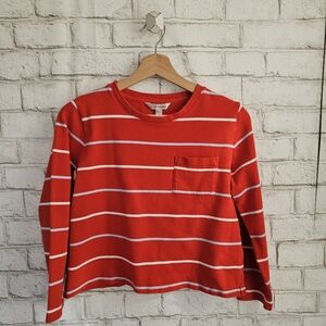 BANANA REPUBLIC Red Striped 3/4 Sleeve Tee